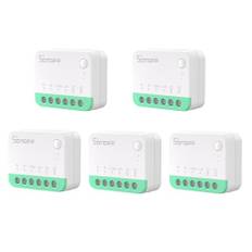 SONOFF MINIR4M Wlan Smart Alexa Schalter 5 Stück - 2 Wege Wlan Lichtschalter Relais Modul Supports Matter, Funktioniert mit Apple Home, Alexa & Google Home, Fernbedienung über eWeLink App