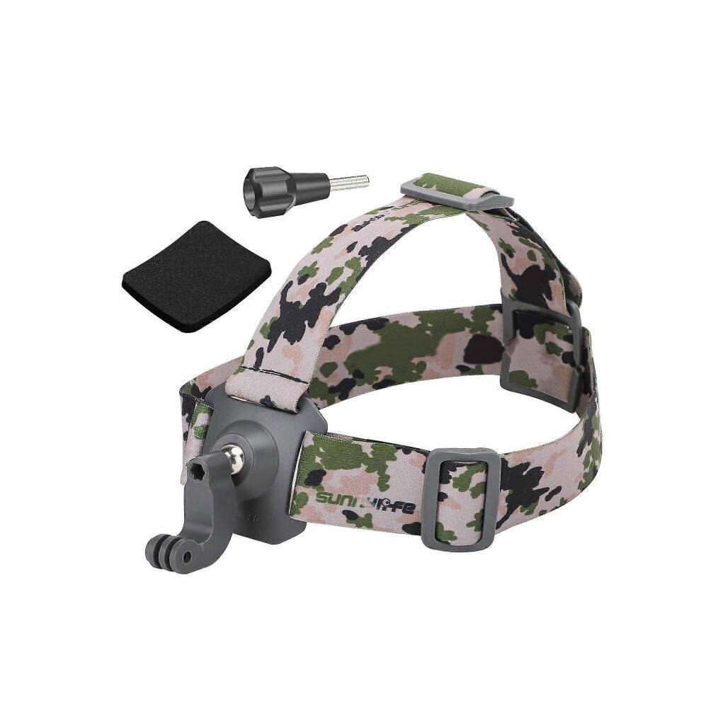 (Camouflage) Sunnylife TD672 360 Rotation Adjustable Head Strap Vlog POV Mount Belt for GoPro, Insta360, DJI Osmo Action and Other Action Cameras