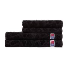 Lexington Velour Jacquard Leaves Handduk 100x150 Svart - Black (100x150)