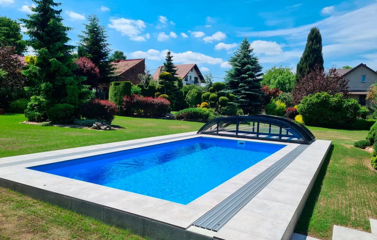 Thermopool Silver med pooltak 9 x 4,5 x 1,5 m Persia Grå
