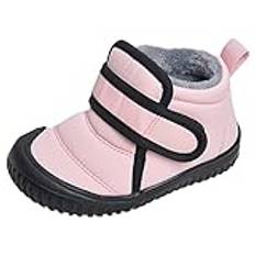 Vintersnöstövlar för, flickor, kallt väder, baby konstskor, termiska fodrade snöstövlar vinterskor barn, ROSA, 27 EU