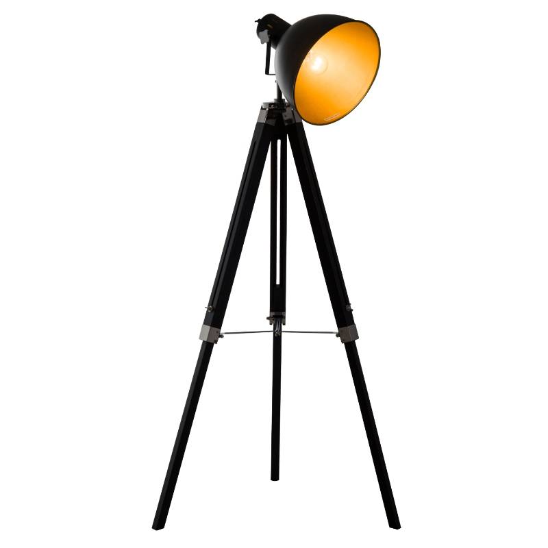 Golvlampa höjdjusterbar furu
