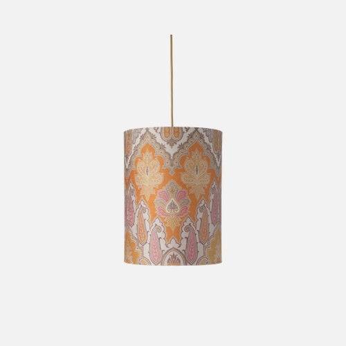 Fabric lampshade D Brocade Yellow/Pink