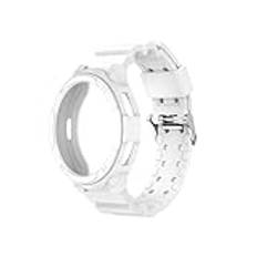 Silikonrem för Galaxy Watch 6 Classic 47mm 43mm TPU Ring Bezel Case Band för Galaxy Watch 6 Classic Armband