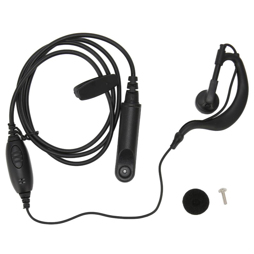 Tryk-og-talk-mikrofon Walkie-talkie-ørestykke G-formet design Indbygget linjemikrofon Fleksibel pasform Ørepasform Kompatibel med Motorola-radio.