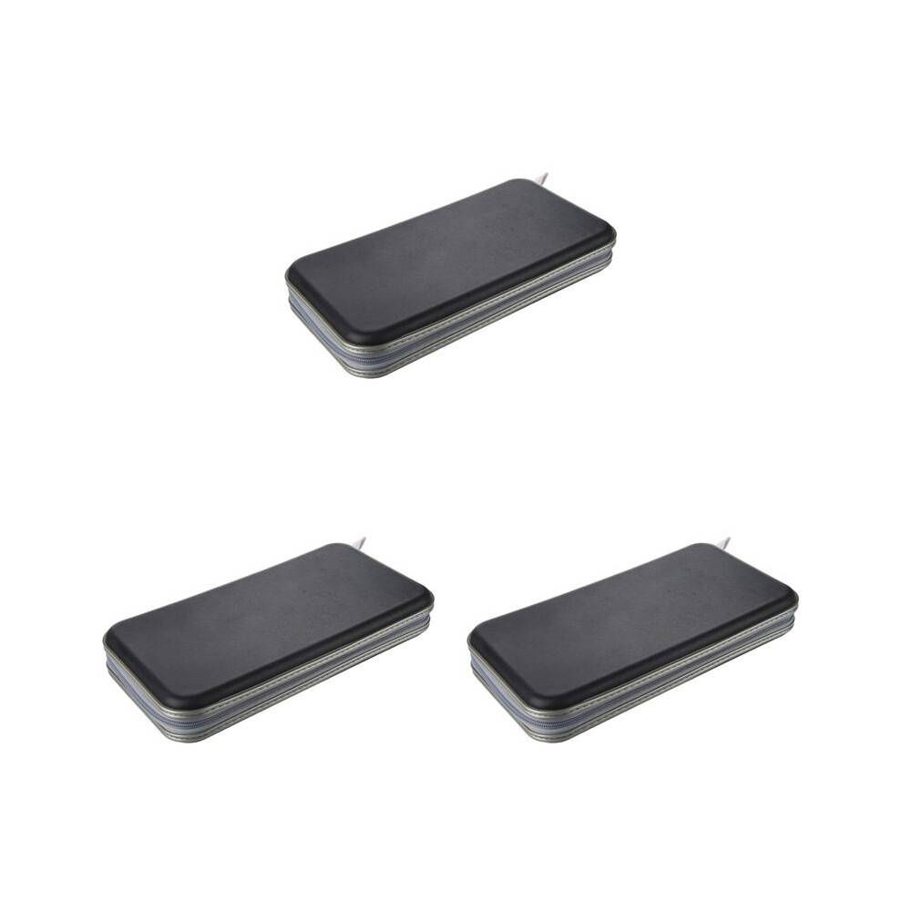 3X 80 Disc Album CD DVD Carry Cover Case Wallet Storage Holder Bag Hard Box - Black
