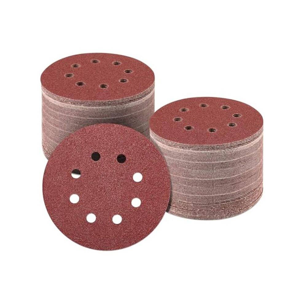 160PCS 5Inch Sanding Disc,60/80/120/150/240/320/400/600Grit 8 Hole Hook and Loop Sandpaper,Sand Paper for Orbital Sander
