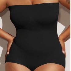 1 st Plus Size Damer Svart Sömlös Body Shaper med midja Cincher Magkontroll och rumplyftare Platt magslida Bantning Shapewear Midjetränare Butt Lifter (1XL,2XL,3XL,4XL)