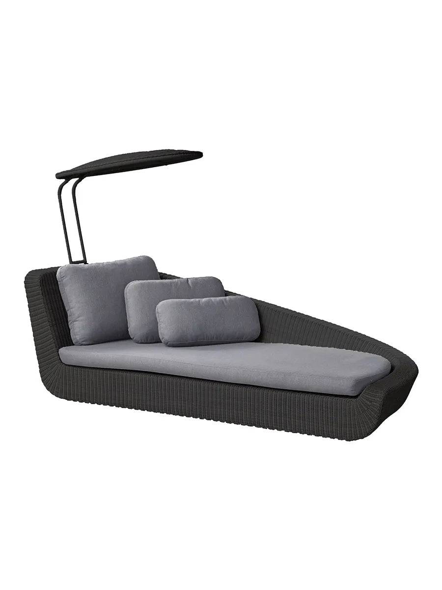 Savannah Daybed, venstre fra Cane-line Grå, Cane-line Natte hynde - Jacobsen Plus