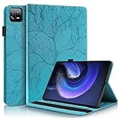 Succtopy Fodral för Xiaomi Pad 6/Pad 6 Pro 11" 2023, PU-läder surfplatta skyddsfodral Xiaomi Pad 6 11 tum 2023, pennhållare plånbok surfplatta fodral Xiaomi Pad 6 Pro 11 tum 2023, blå