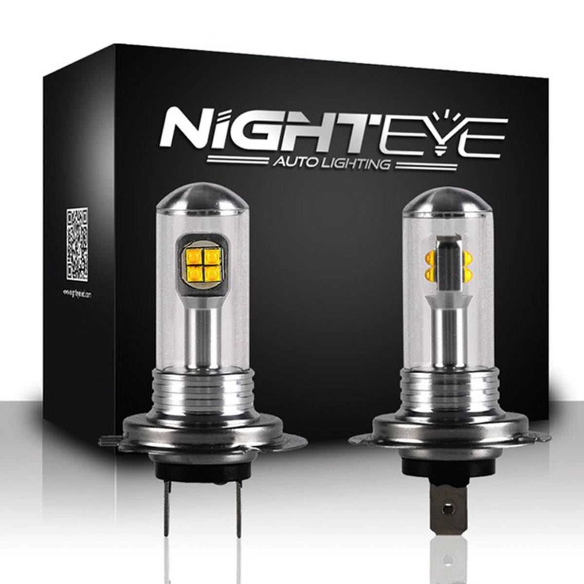 2 st nighteye h1 h4 h7 9005 80w med led-lampor 1500lm dimljus bakljus drl strålkastare - 9005/hb3