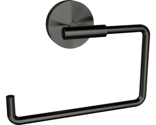 Toalettpappershållare REIKA Saku grafit gun metal borstad rund utan lock