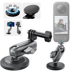 TELESIN° Magnet Halterung für GoPro Auto Halterung für DJI Osmo Action 5 Pro/4/3 Pocket 3, GoPro Hero 13/12/11/10, Insta360 X5 X4, Starke Magnetische Halterung mit 360° Drehung, Action Kamera Zubehör