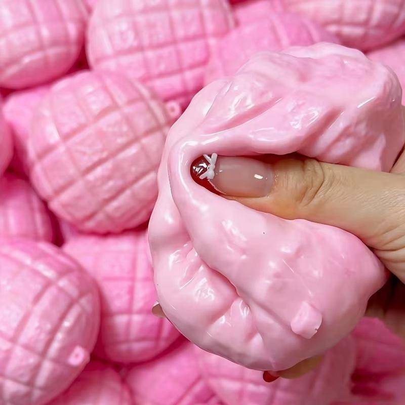 Hembakat Ananasbulle Squishy Klämleksak Fidget Leksaker Mjukt Bröd Byggkloss Fyllning Stressboll Leksaker Sensorisk Anti-stressleksak