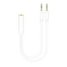Headphone Splitter kabel för dator - PC 3,5 mm Jack Female to 2 Male 3,5 mm - Mic Audio Y Splitter, smartphone mikrofon hörlurskabel (Black/vit/röd) Adawd
