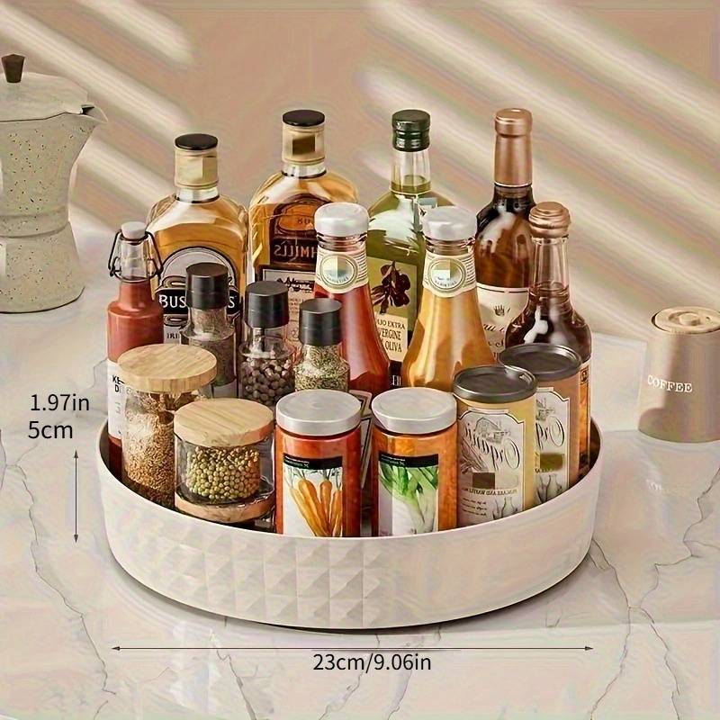 TEMU 360° Rotating Lazy Susan Tray - Multifunctional Plastic Storage Organizer For Bathroom, Kitchen, Vanity - Non-electric Cosmetic, Skincare, Spice Storage
