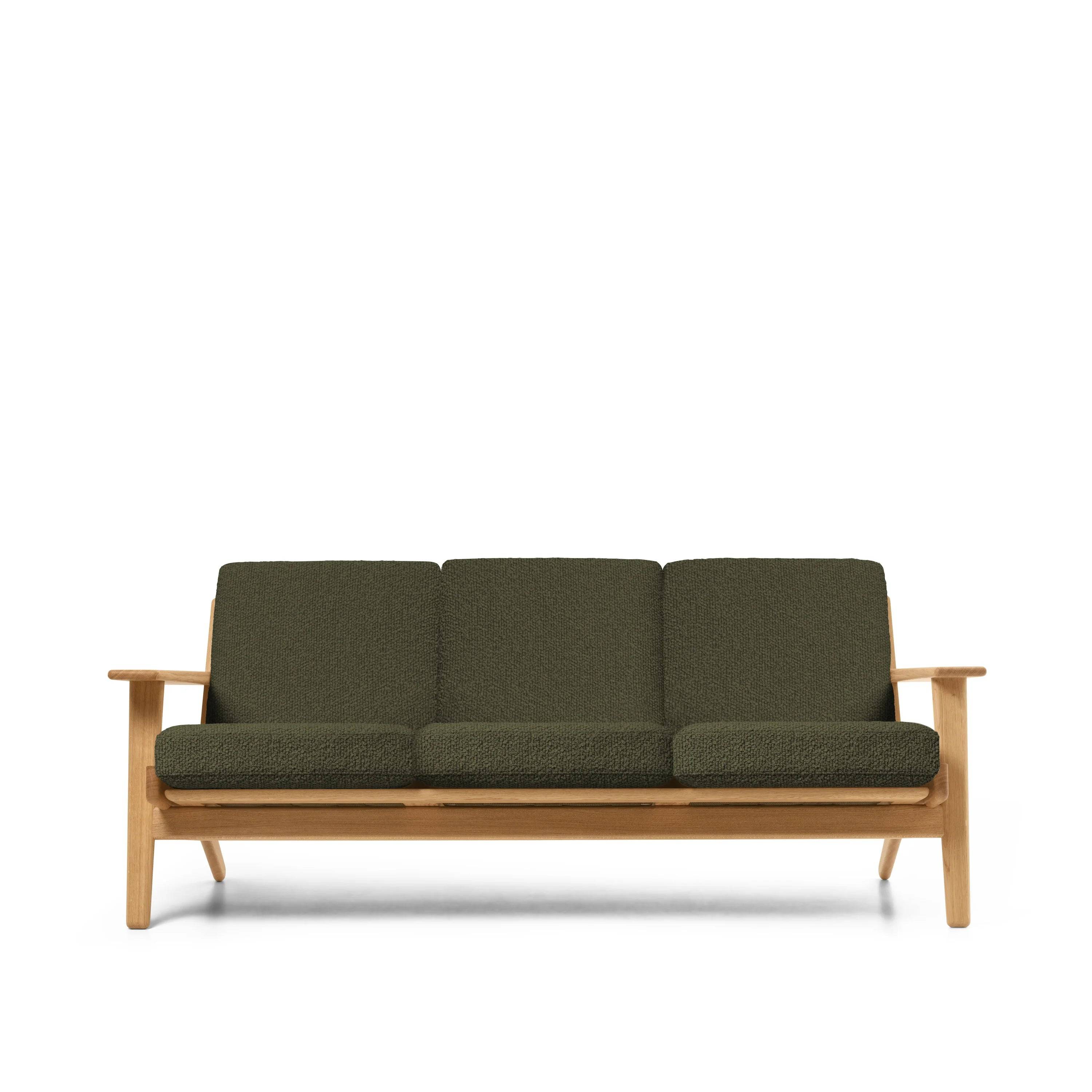 CH293 3 pers. sofa af Hans J. Wegner Olieret eg - Bute Storr 3732 camouflage - Jacobsen Plus