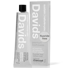 Davids Natural Charcoal Toothpaste, Peppermint, Whitening, Antiplaque, Fluoridfri, SLS Free, 5,25 OZ, metallrör, rör
