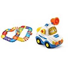 Vtech 80-524404 TUT TUT Baby Flitzer, Mehrfarbig & TUT TUT Baby Flitzer - Polizei – Spielzeugauto mit Musik, aufleuchtender Taste, spannenden Sätzen und Geräuschen – Für Kinder von 1-5 Jahren