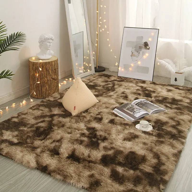carpet living room Decoration Children bedroom carpet Fluffy Mat for hallway Non-slip Hair Rugs - Brown / 140x200cm