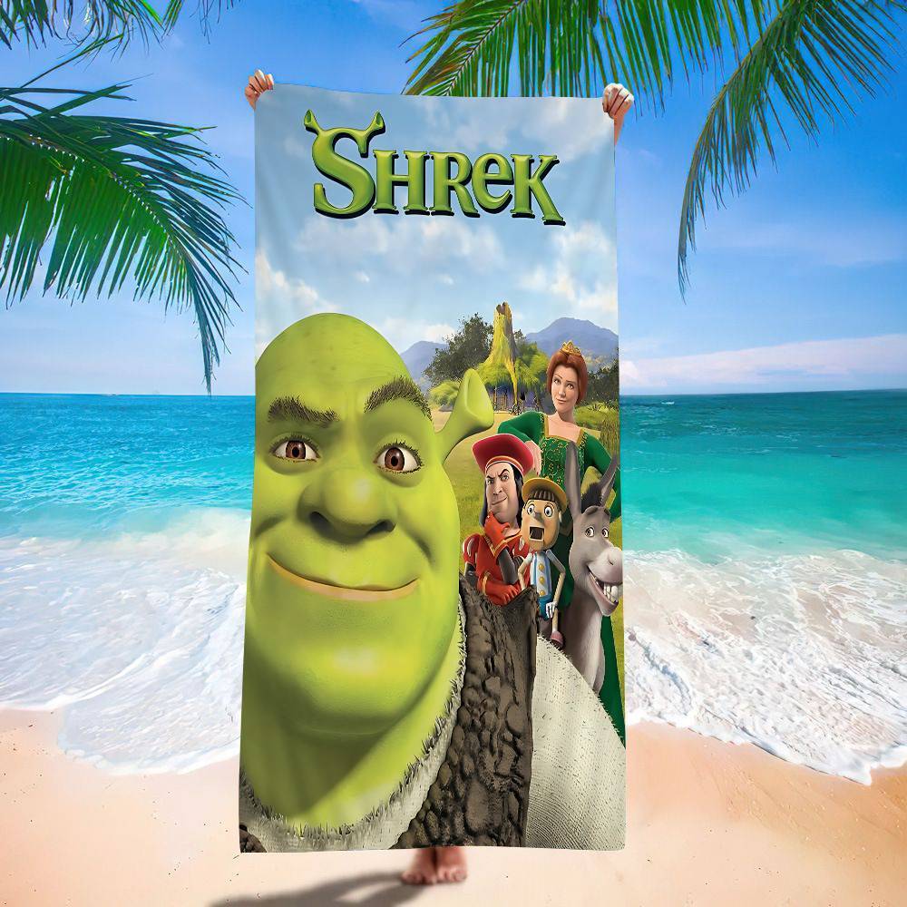 Klassiska Söta Tecknade S-Shrek Stora Mikrofiber Strandhanddukar Snabbtorkande Handduk Sand Strandhanddukar Poolhandduk För Resor Simbassäng Yoga