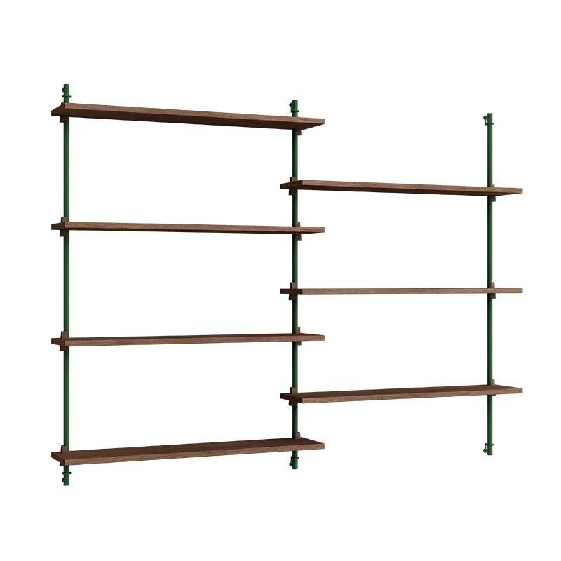 Moebe Wall Shelving Sæt - WS.115.2 Røget eg/Pine Green
