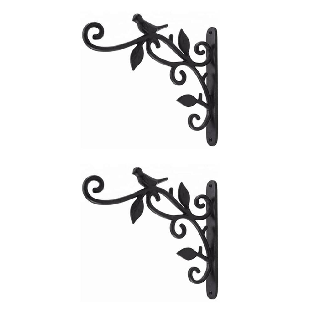 2X Hanging Plant Hook Cast Iron Flower Basket Hooks Bracket Hanger for Bird Feeder Lantern Planters Pots Wind Chimes