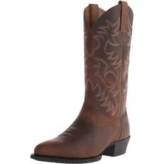 Men's Embroidered High Heel Log Boots Western Cowboy Boots