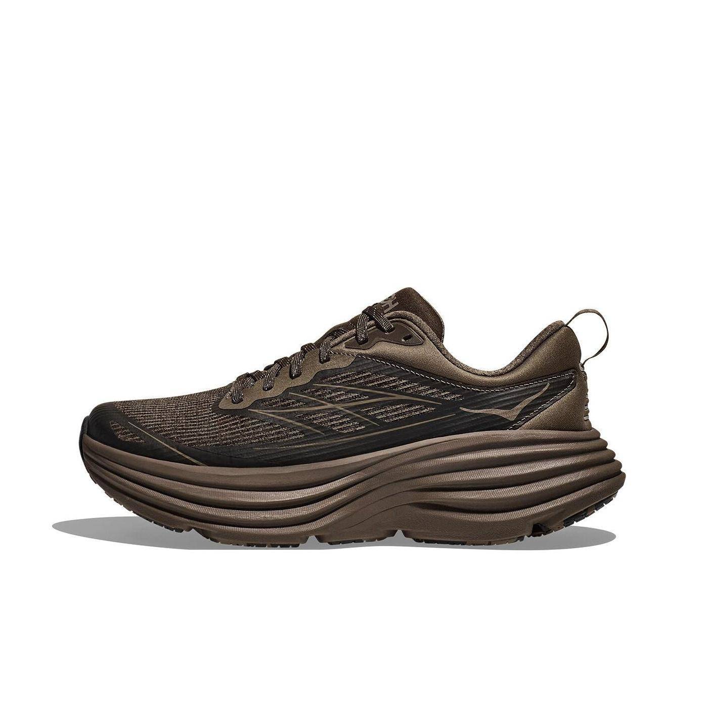 HOKA Bondi 8 Caged Stealth Tech Pack Unisex Sneakers Brun Umber Deep-Umber 1155391-UBR cm black