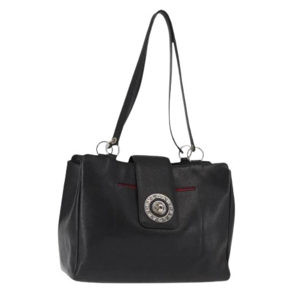 Bvlgari Vintage Pre-owned Læder Skuldertaske - Vintage - Dame - Sort - ONE SIZE - Uld