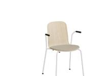 (ComputerSalg) Stol Add 5901 hvidpigmenteret eg, polstret sæde i beige tekstil, hvidt stel glans 10