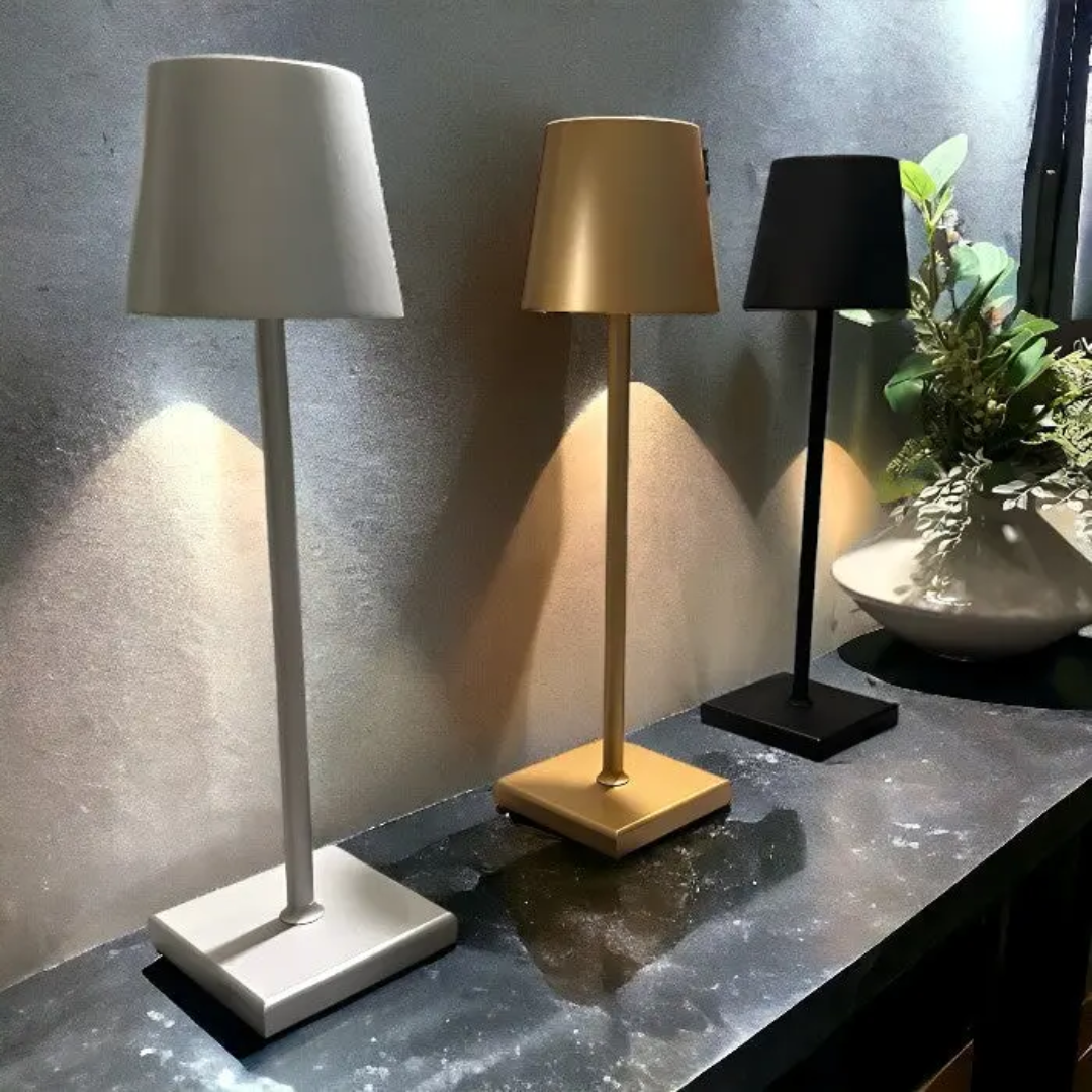 NordicAura - Modern Trådlös Uppladdningsbar Bordslampa - Vit