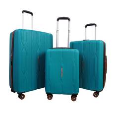Set of 3 Expandable Suitcases - 100% ABS - LYS Paris 330/3 - Teal blue
