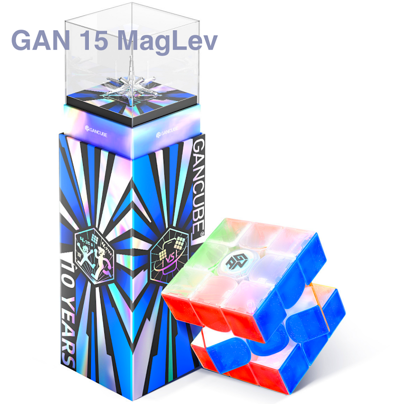 GAN 15 MagLev 3x3 Transparent UV Coated - 10th Anniversary Edition Grand Gift Set - Rubiks Kub