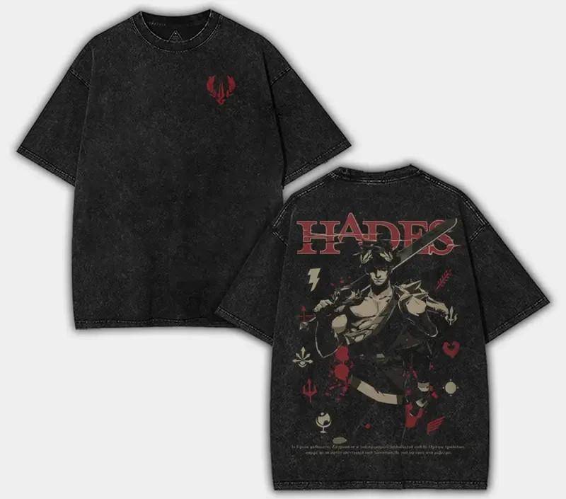 Hades Zagreus Dubbelsidig T-shirt Roguelike Dataspel Grafisk T-shirt cm gray