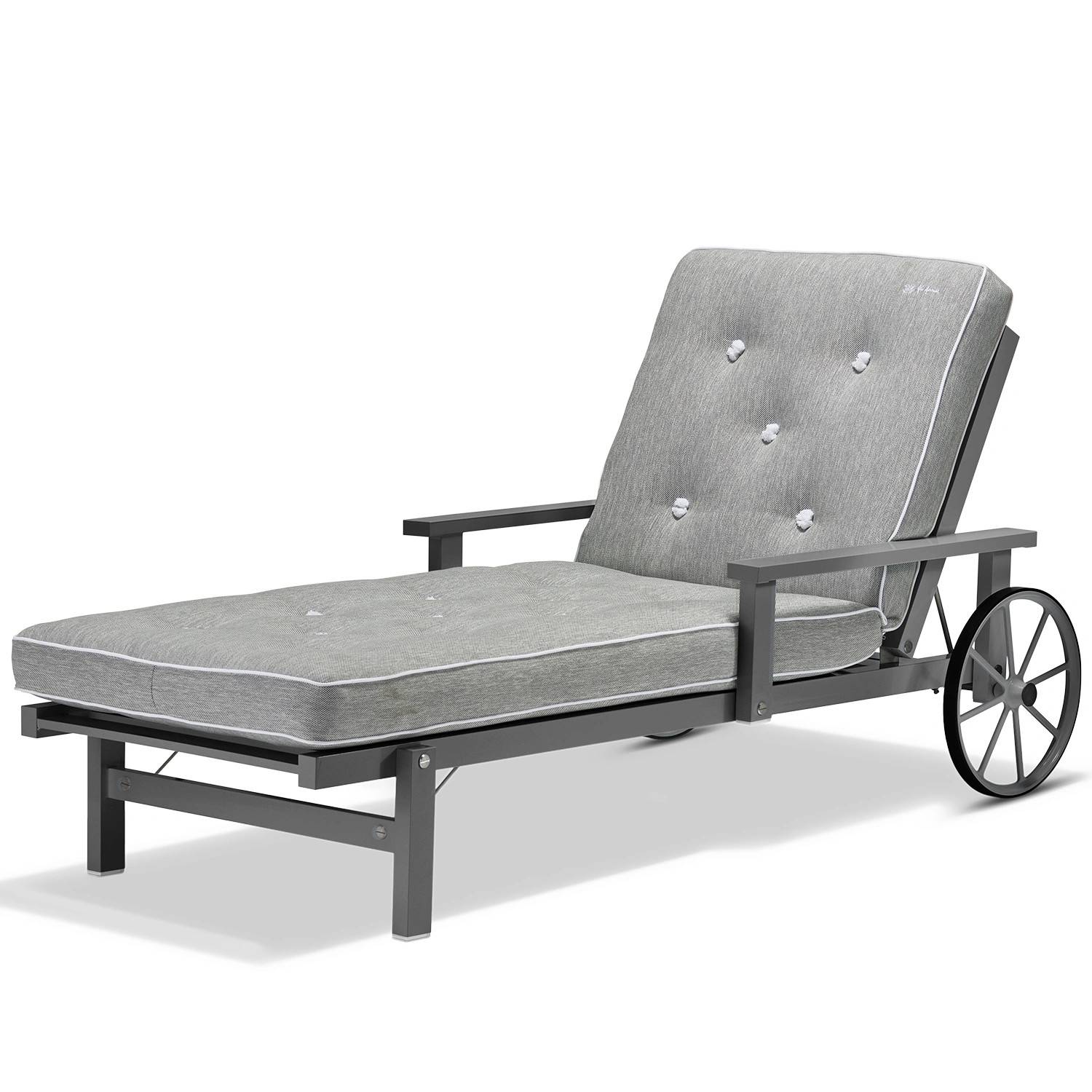 Liggvagn 31 grå aluminium - med dyna - Grå
