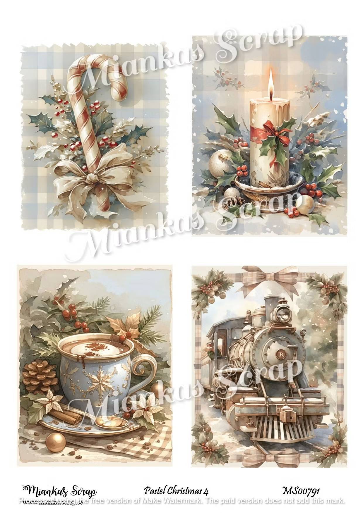 Miankas Scrap Klippark - Pastel Christmas 4