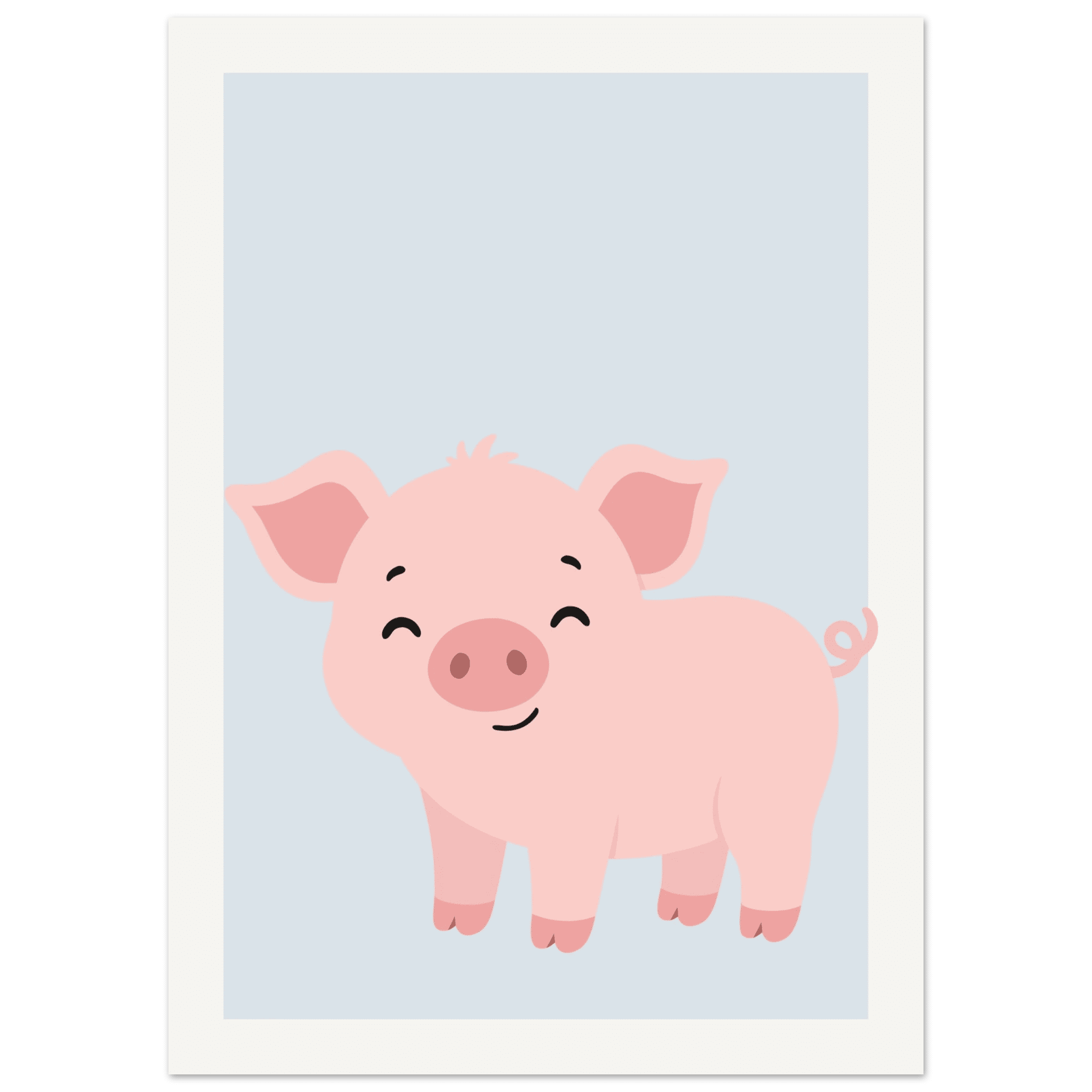 Söt liten gris poster-50x70 cm / 20x28″ / Utan ram / -