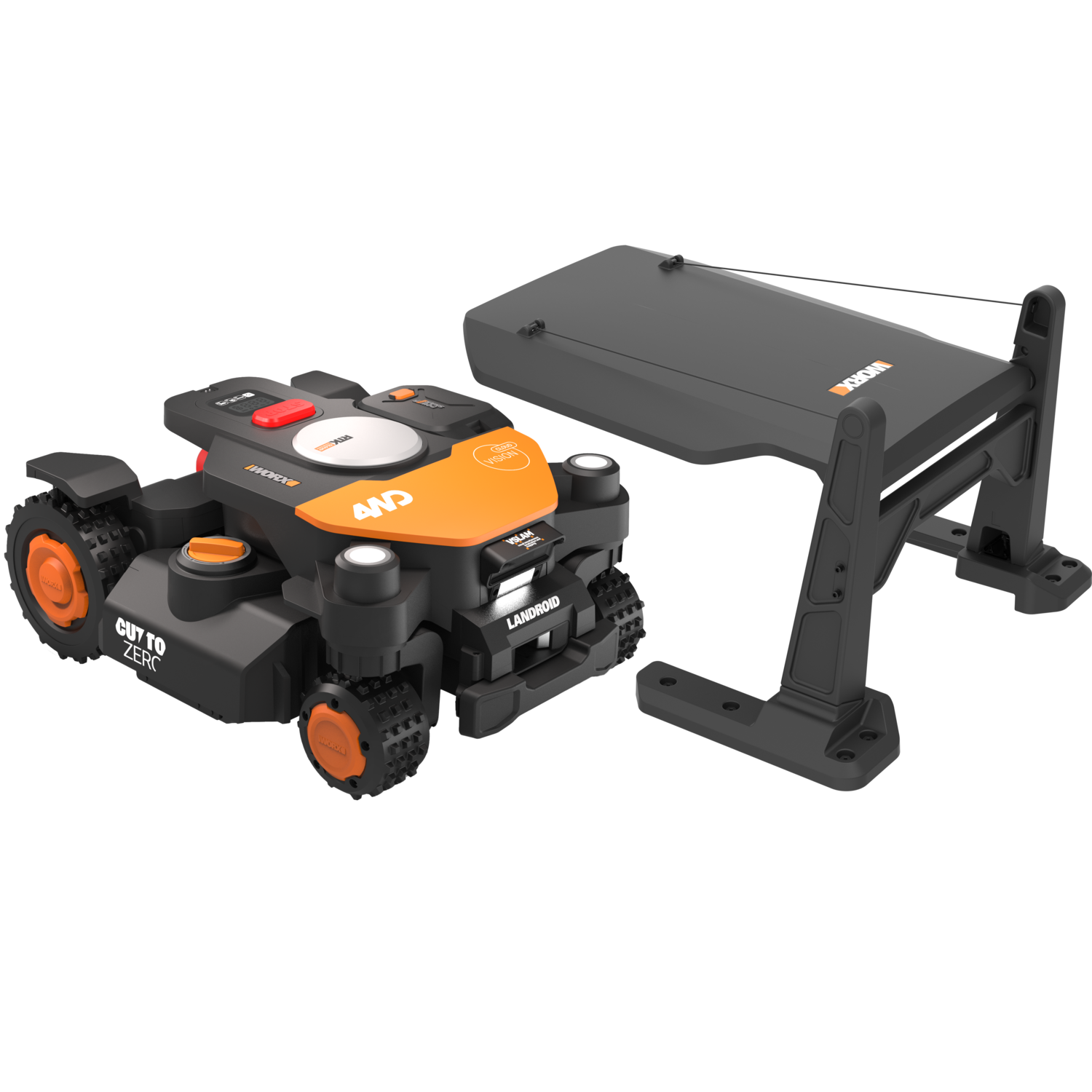 Worx WR344E Vision Cloud 4WD robotplæneklipper 4000 m² inkl. garage - Fri fragt