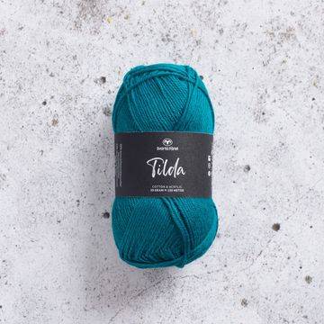 Tilda Garn Bomullsmix 50 g Dragonfly Blue 88 Svarta Fåret