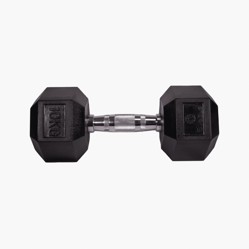Hexagonal Dumbbell 10kg – gummitäckt hantel