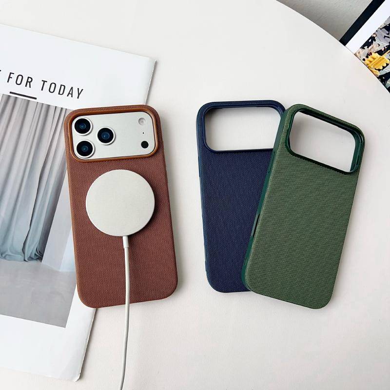 För Magsafe TechWoven Magnetisk Animationsfodral För iPhone 17 Pro Max 17 Pro 17 Magnetisk Trådlös Laddning Skydd Lyxigt Fodral
