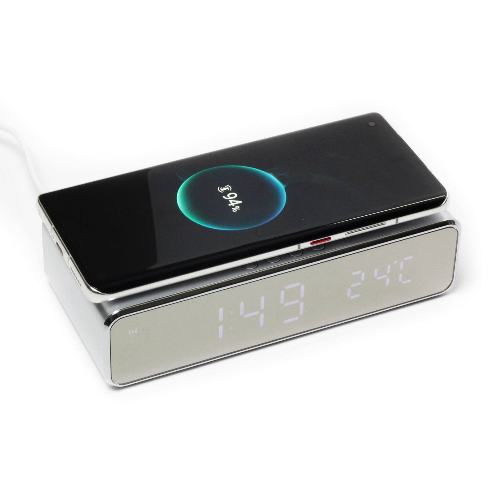 Power-Drive Wireless Clock Charger - Silver