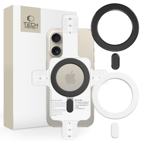 Tech-Protect MagSafe Universell Magnetisk Ring [2in1] - Svart och Vit