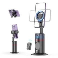 Magnetiskt stativ med automatisk ansiktsspårning, 360° roterande smart telefonhållare, ingen app krävs Face Body Selfie Stick Gimbal Stabiliser Mobile Phone Holder för videoinspelning, vlog, livestrea