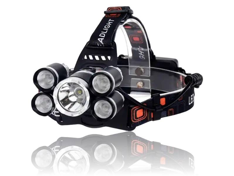 Pandelampe Ekstra Kraftig opladelig 5xLED USB Opladelig.