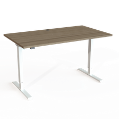 ConSet 501-20 hæve-sænke bord 140x80cm valnød med hvidt stel