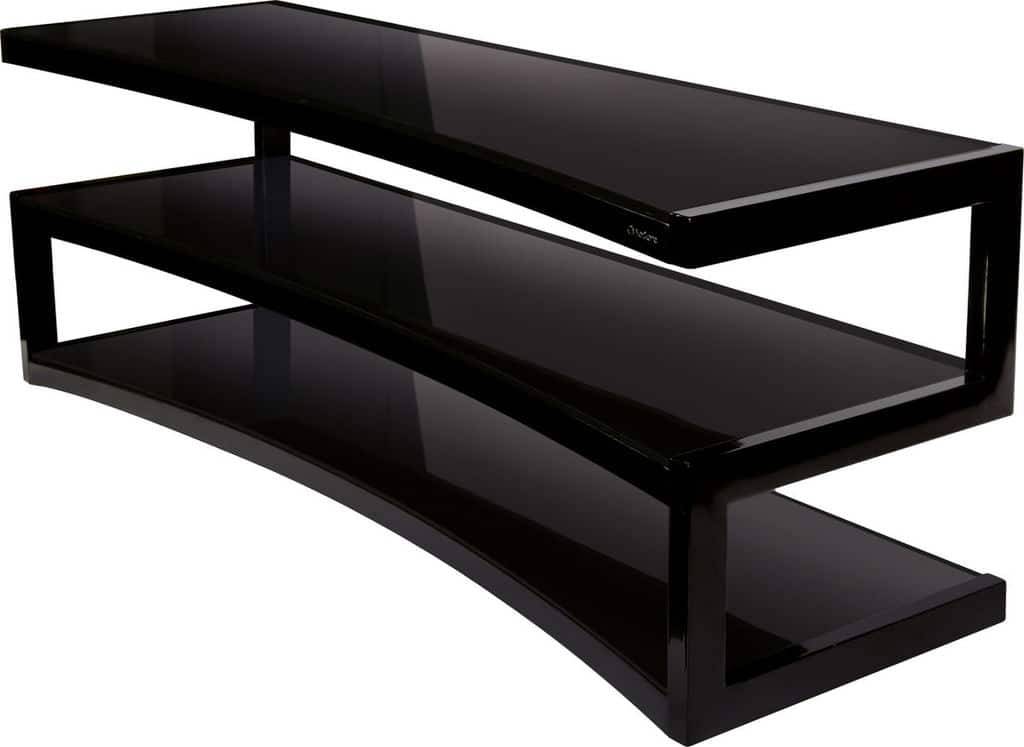 NorStone Esse Curve Stereobänk - Svart svart glas Svart/Svart Glas