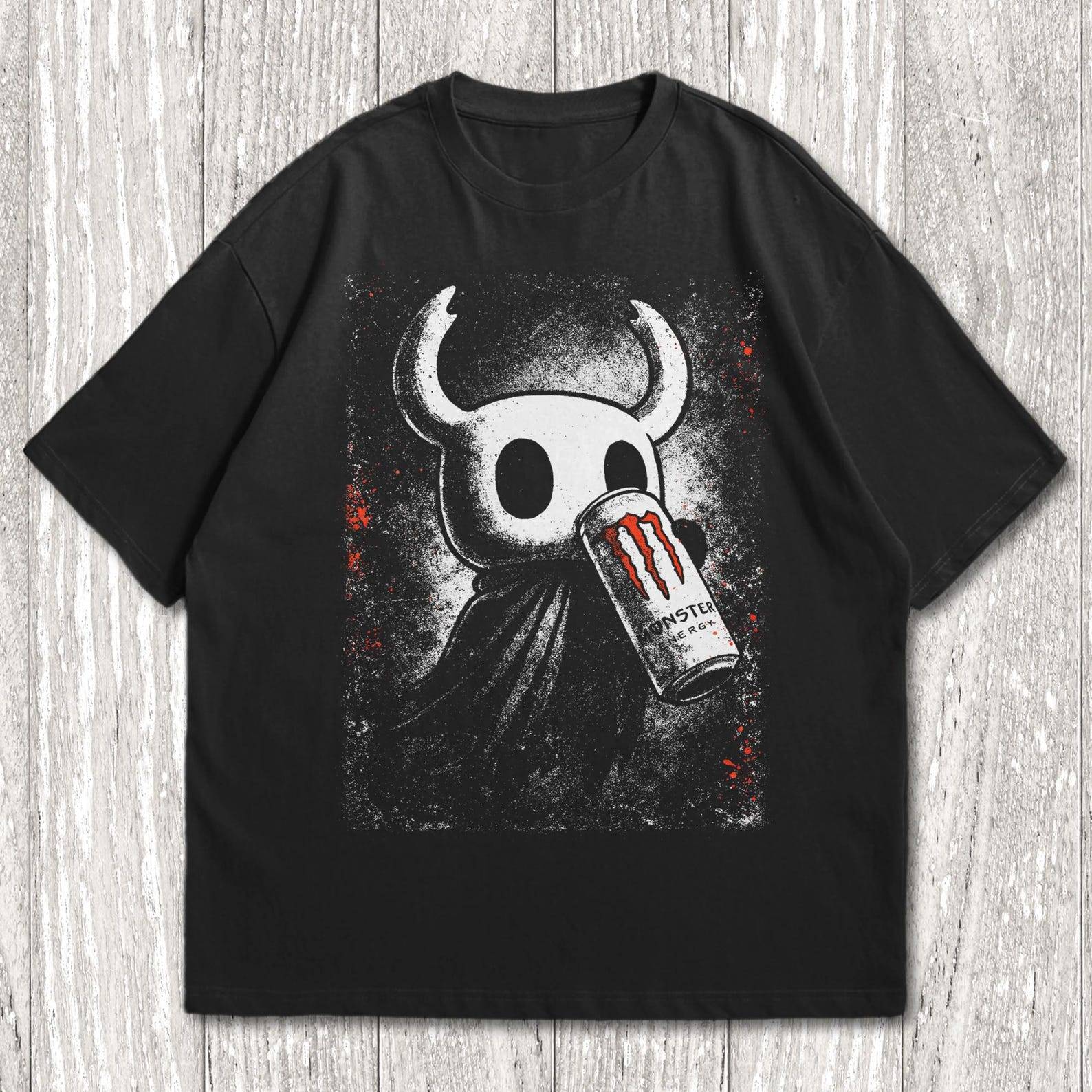 Hollow Knight Silksong T-shirt - Hollow Knight T-shirt, TV-spels T-shirt, Gaming Tee, Gamer Streetwear Kläder cm gray