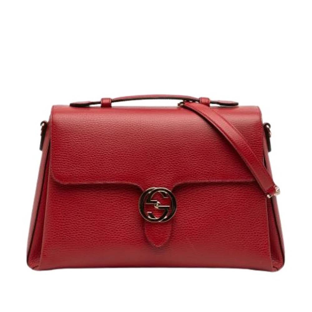 Gucci Vintage Pre-owned Vintage Satchel - Vintage - Dame - Rød - ONE SIZE - Uld